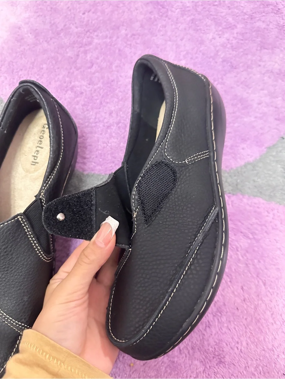 Geoeleph Black Women's Casual Slip-On Loafers